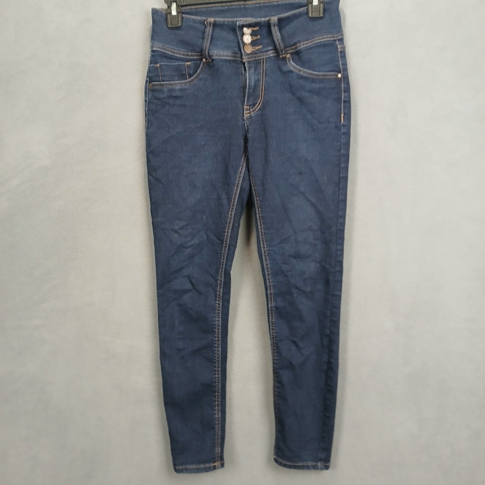 Workshop Republic Jeans Womens 4 Dark Blue Cotton Stretch Skinny Leg Mid Rise